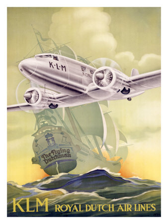 KLM Royal Dutch Airlines Vintage Poster
